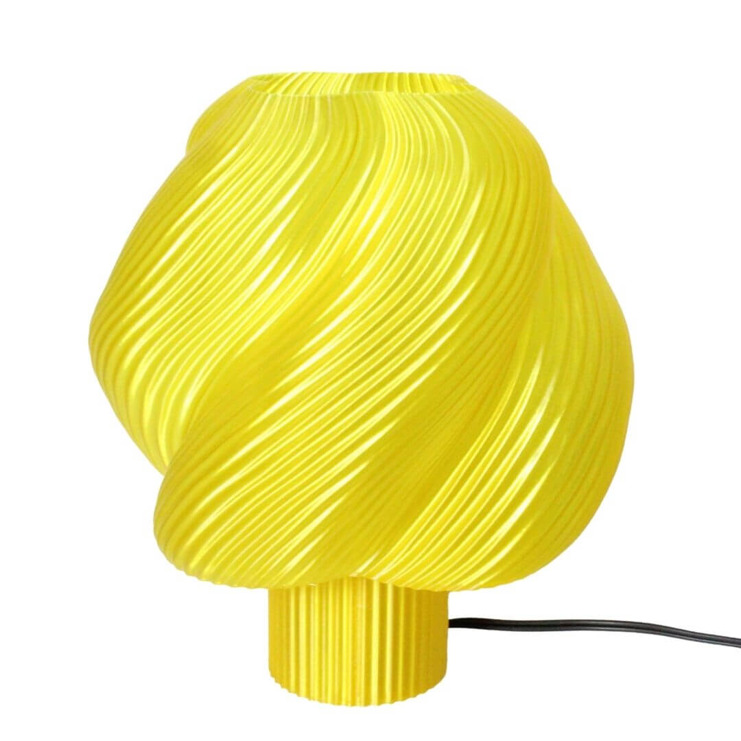 luminária de mesa glasswave amarela